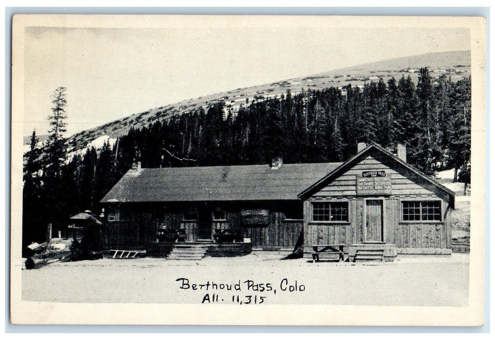 c1920's Berthoud Pass Inn Hotel Restaurant Grove Skiing Colorado CO Postcard