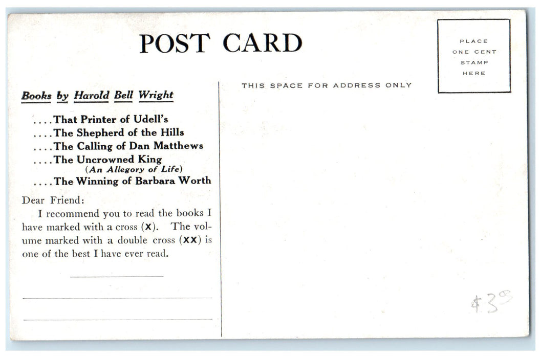 c1920 Mr. Wright's Study On His Ranch Tecolote Great Colorado Desert CO Postcard