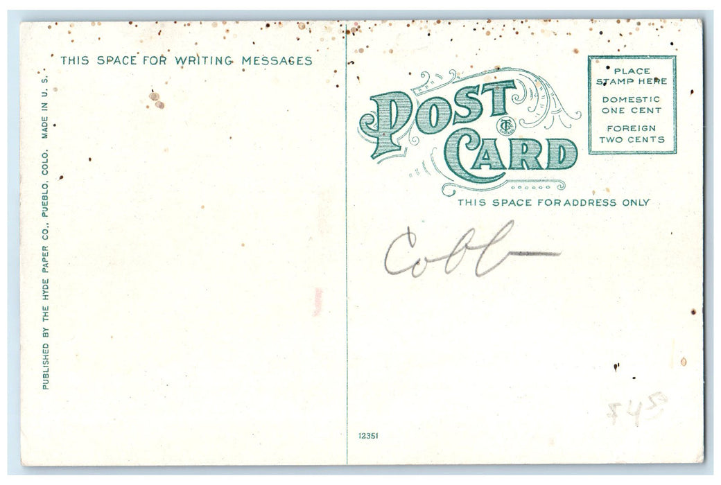 c1910 Union Depot Track View Locomotive Passenger Pueblo Colorado CO Postcard