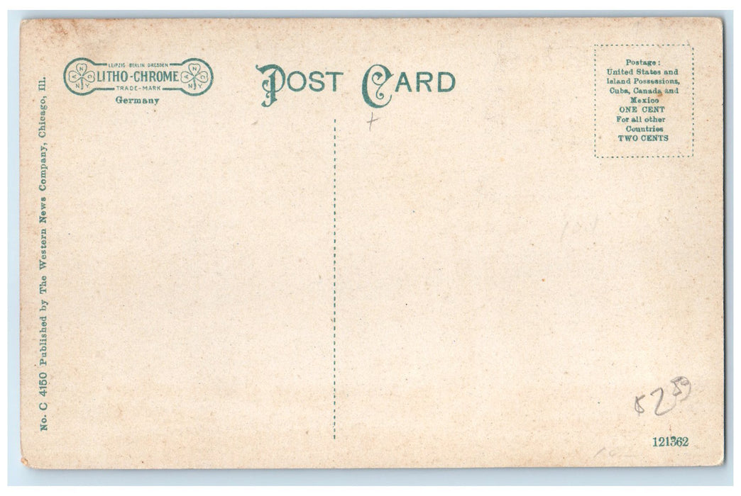 c1910's High School Exterior Roadside Trees Red Oak Iowa IA Unposted Postcard