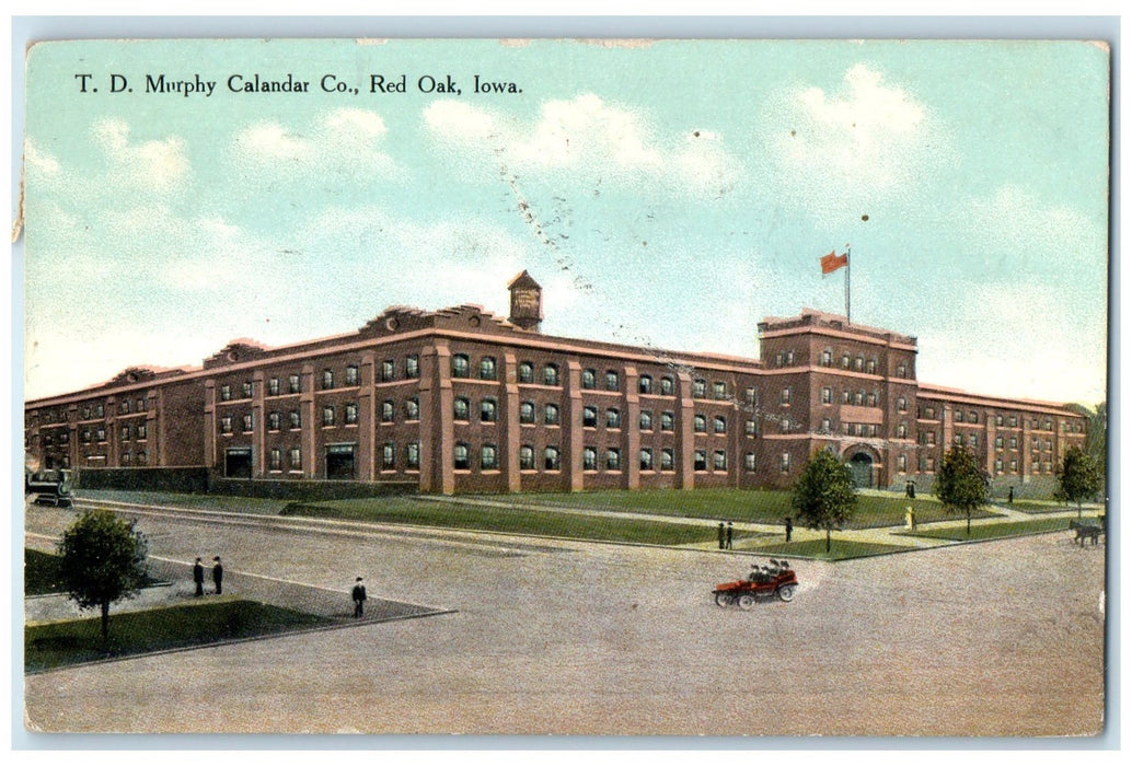 1910 T. D. Murphy Calendar Company Exterior Red Oak Iowa IA Posted Postcard