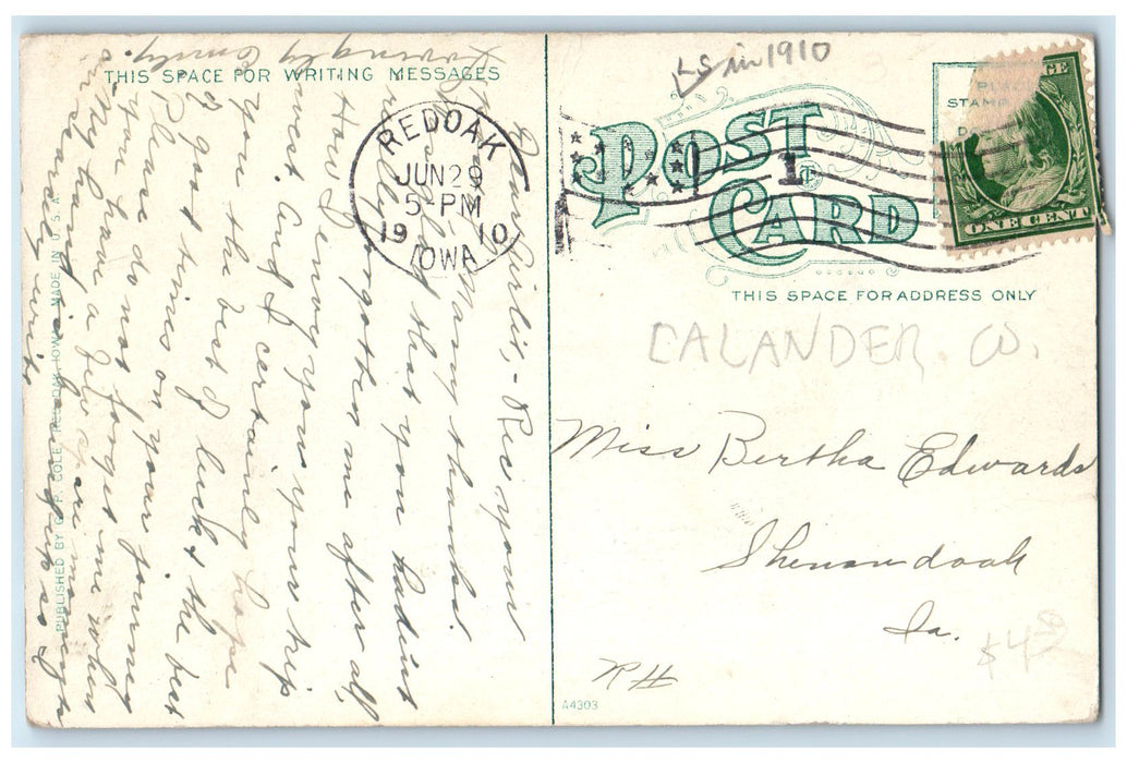1910 T. D. Murphy Calendar Company Exterior Red Oak Iowa IA Posted Postcard