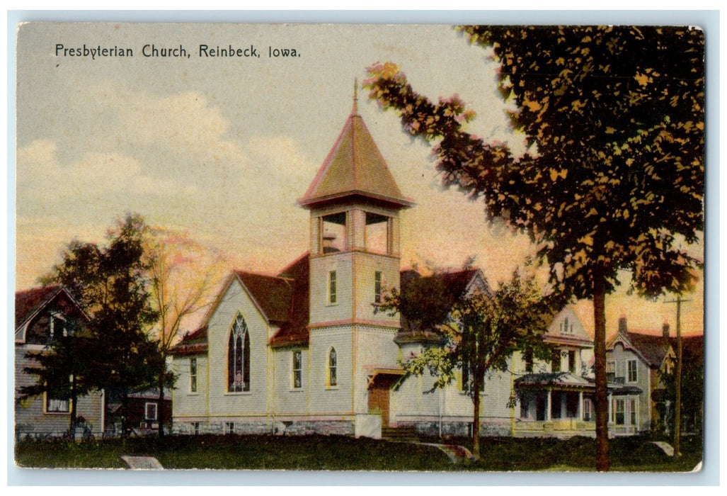 c1910's Presbyterian Church Exterior Roadside Reinbeck Iowa IA Unposted Postcard