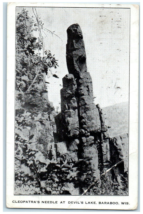 1908 Cleopatra's Needle At Devil's Lake Baraboo Wisconsin WI Posted Postcard