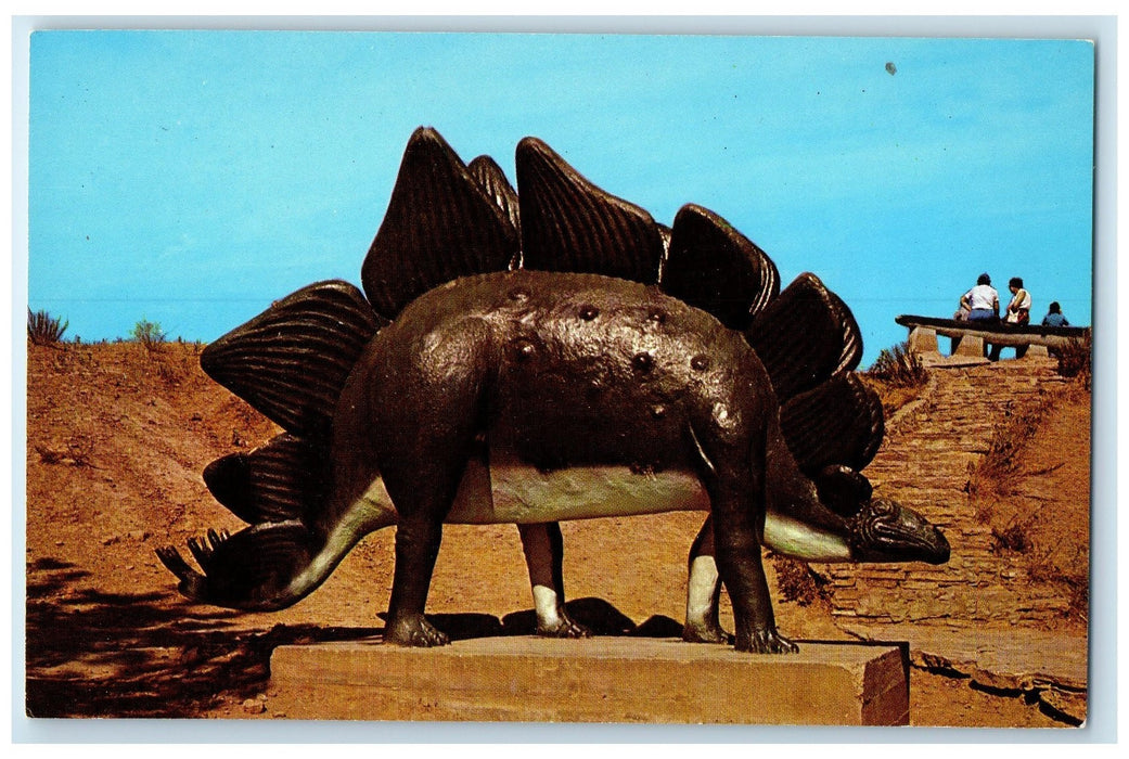 c1950's Small  Dinosaur In Dinosaur Park Rapid City South Dakota SD  Postcard