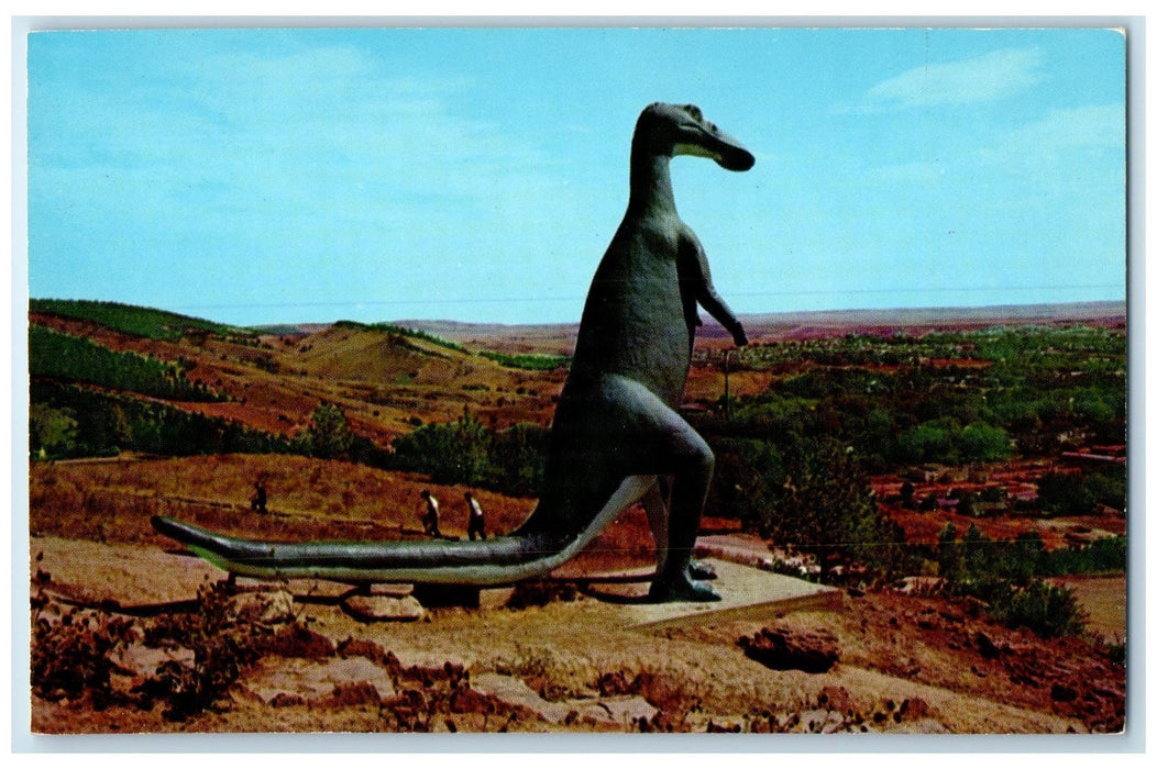 c1950 Huge Dinosaur Duck Billed Reptiles Dinosaur Park Rapid City SD Postcard