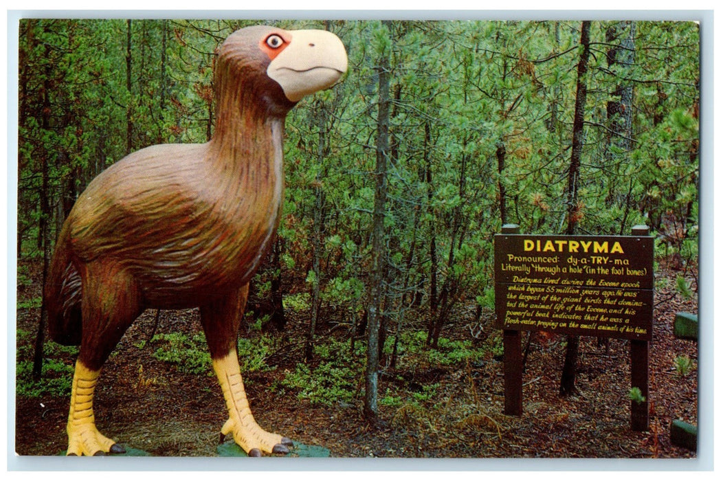 c1950's Diatryma Replica Largest Birds Thunder Beast Park Chiloquin OR Postcard