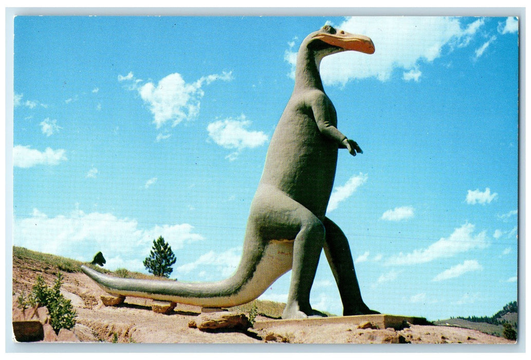 c1950's Trachodon Duck Billed Dinosaur Park Rapid City South Dakota SD Postcard