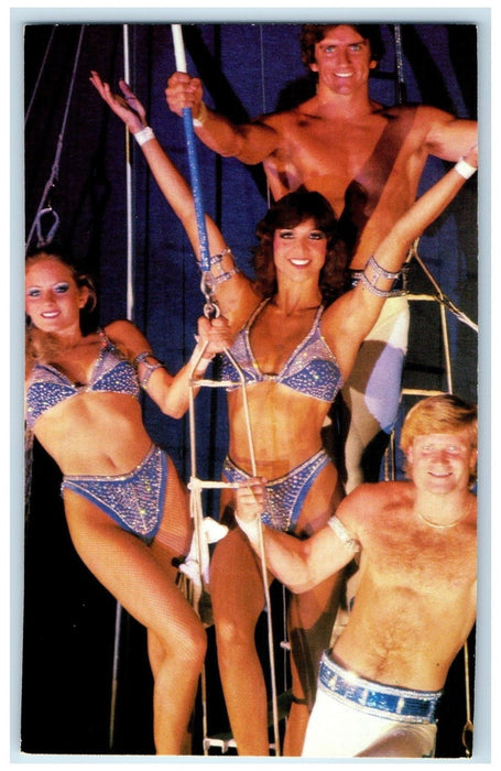 c1950's Circus Worlds Famous Flying Robins Trapeze Orlando Florida FL Postcard