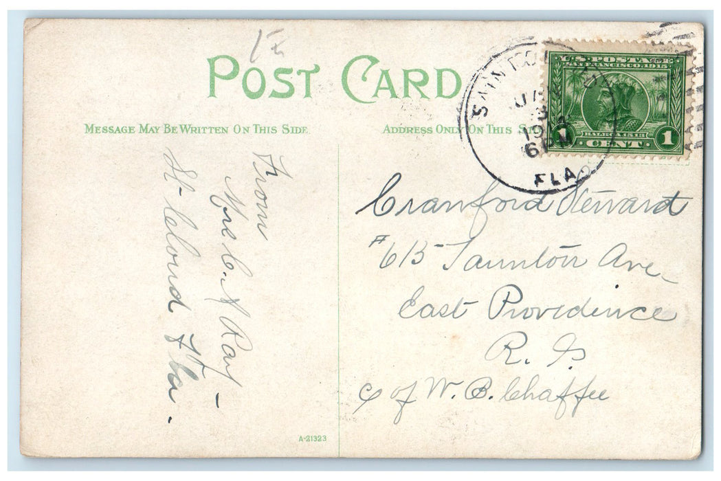 1914 Ostrich Races At The Ostrich Farm Jacksonville Florida FL Posted Postcard