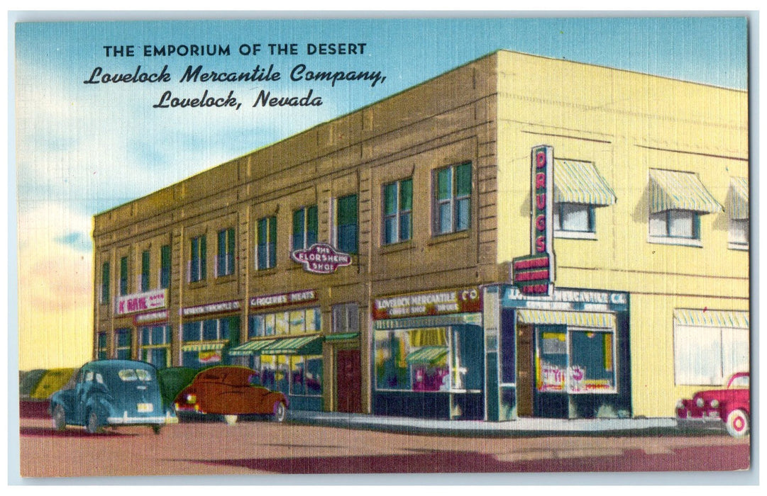 c1940's Emporium Of Desert Lovelock Mercantile Company Lovelock Nevada Postcard