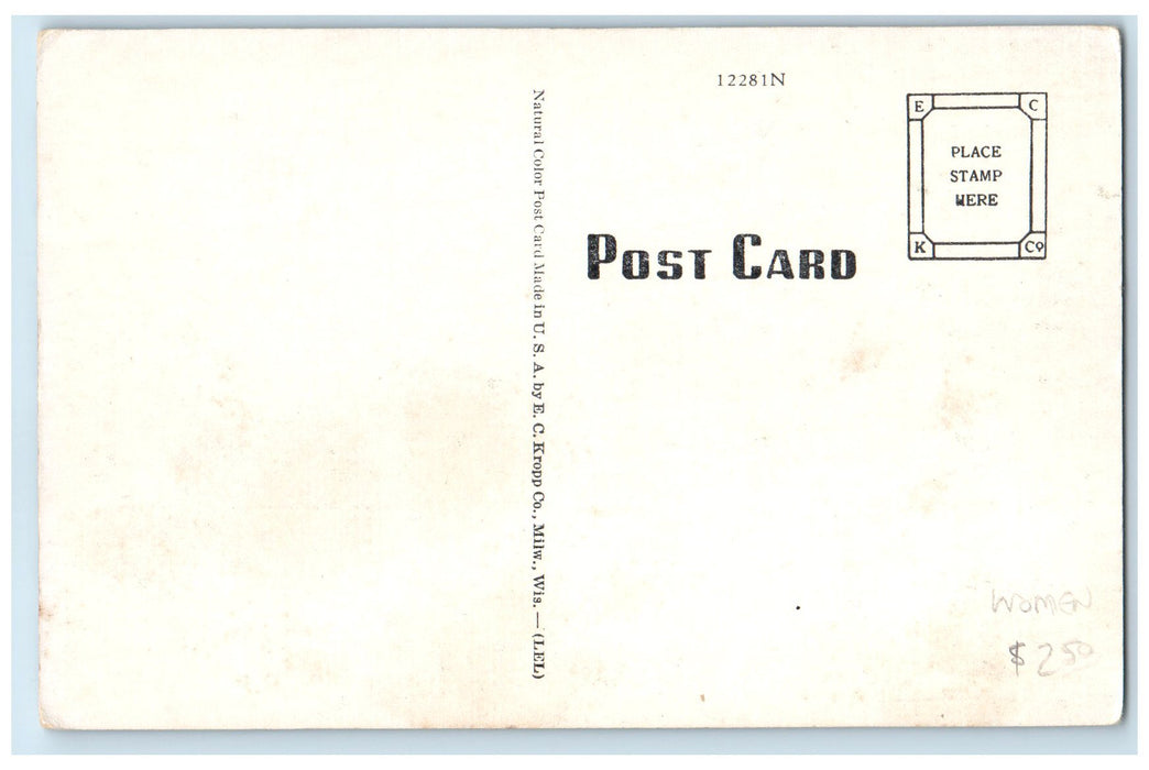 c1940's Bassett House Home Of The Federated Women's Club Whitewater WI Postcard
