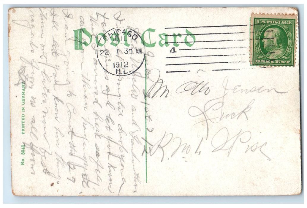 1912 New Pavilion Garfield Park Horse Buggy Building Chicago Illinois Postcard