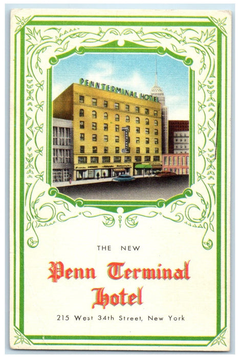 1956 The New Penn Terminal Hotel & Restaurant New York City New York Postcard