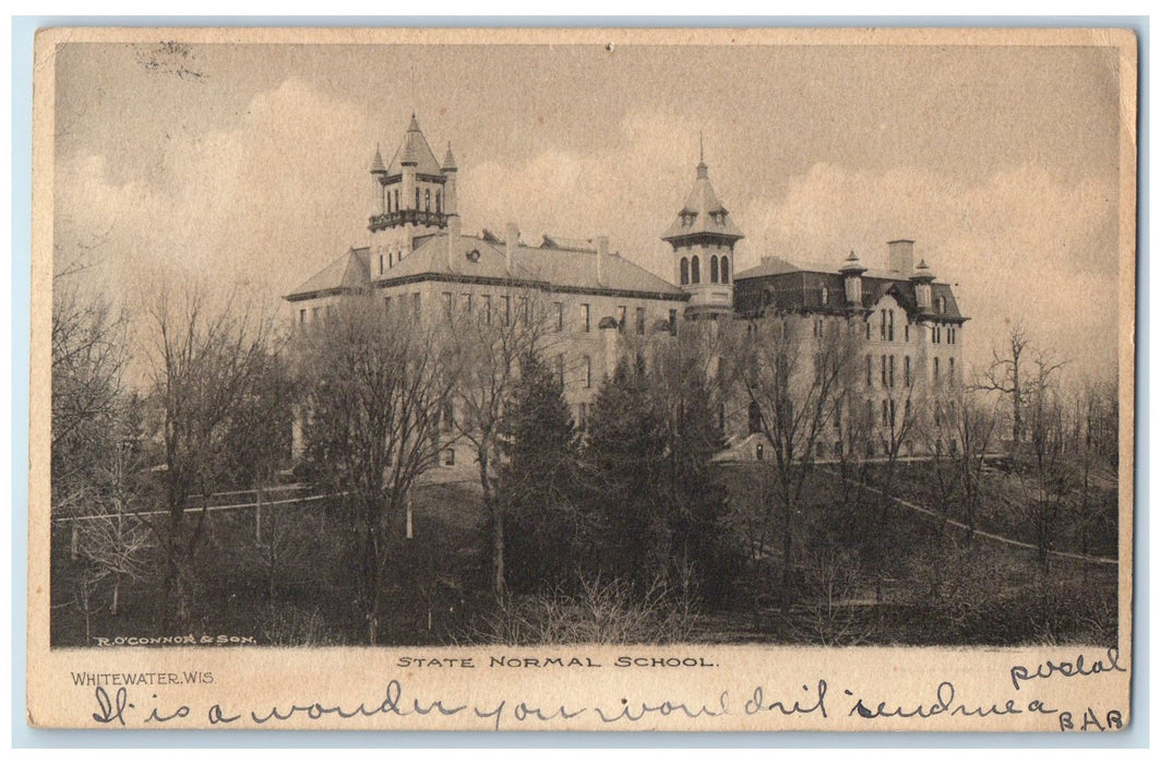 1905 State Normal School Exterior Scene Wisconsin Rapids Wisconsin WI Postcard