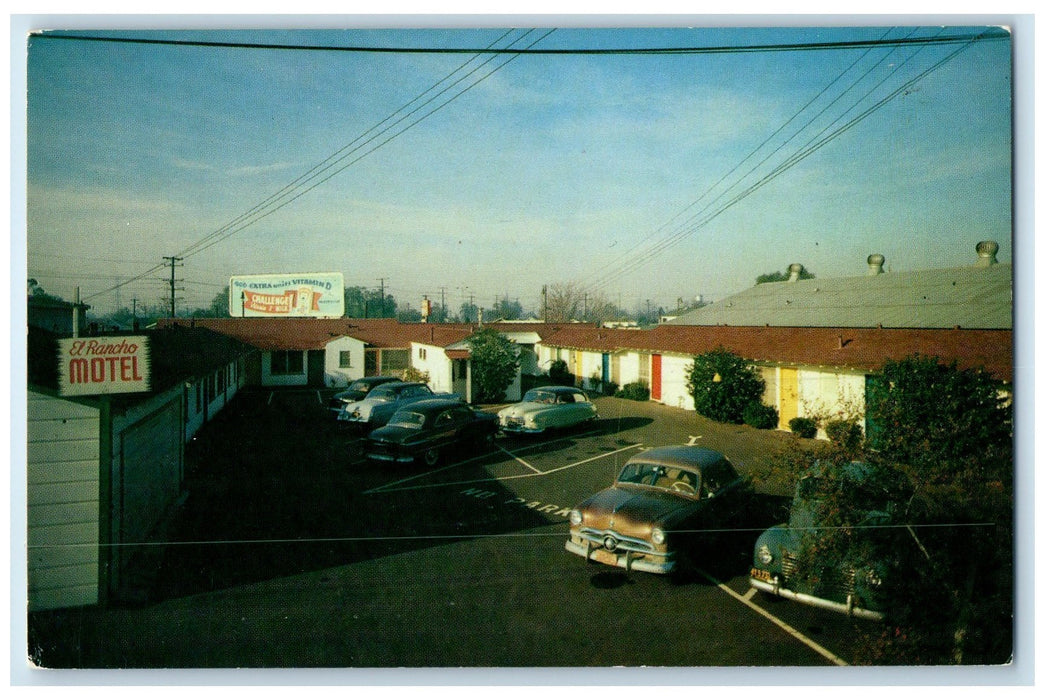 c1950's El Rancho Motel & Restaurant Classic Car Los Angeles California Postcard