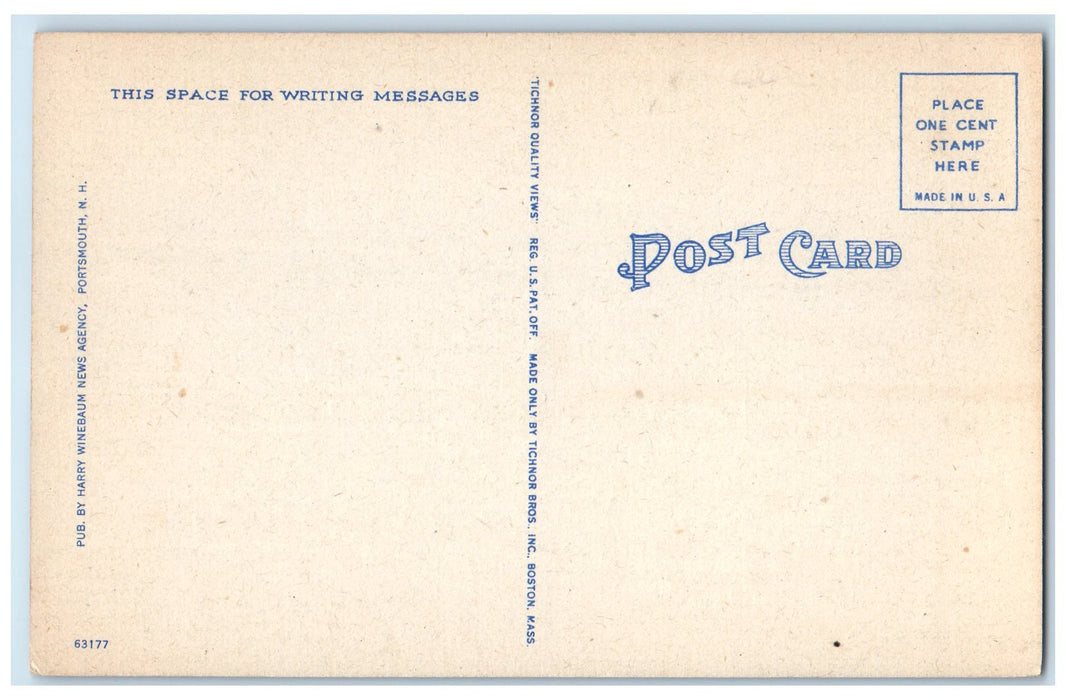 c1940's Whaleback Light Lighthouse Tower View Portsmouth New Hampshire Postcard