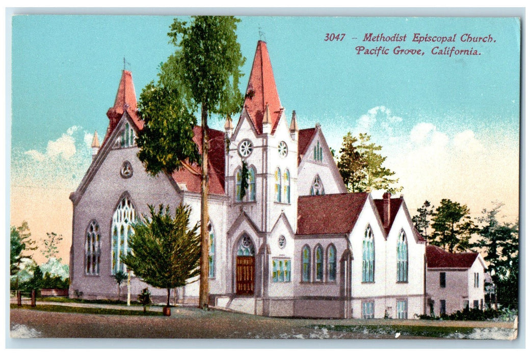 c1950 Methodist Episcopal Church Building View Pacific Grove California Postcard