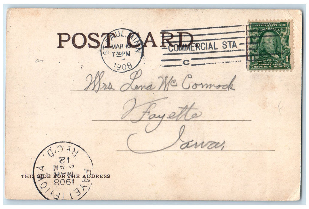 1908 Residence Of Jas J. Hill Exterior St. Paul Minnesota MN Posted Postcard
