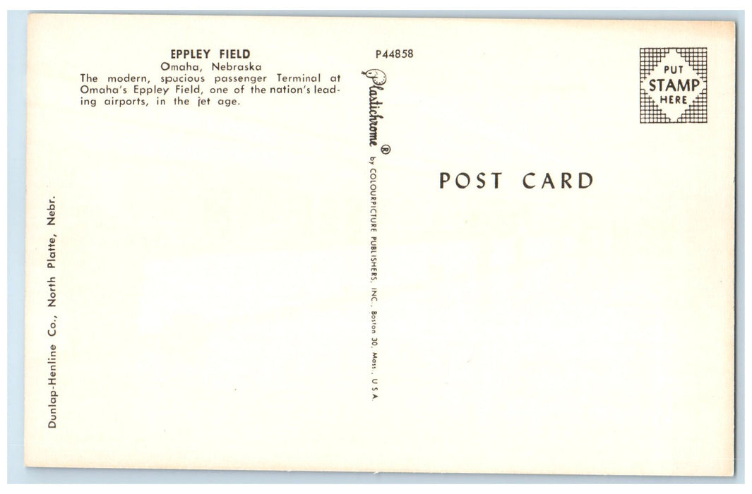 c1950's Eppley Field Passenger Terminal Airport Interior Omaha Nebraska Postcard