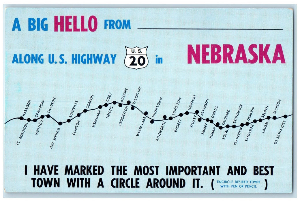 c1960's Pospheshil Card Service Towns Orchard Nebraska NE Unposted Postcard