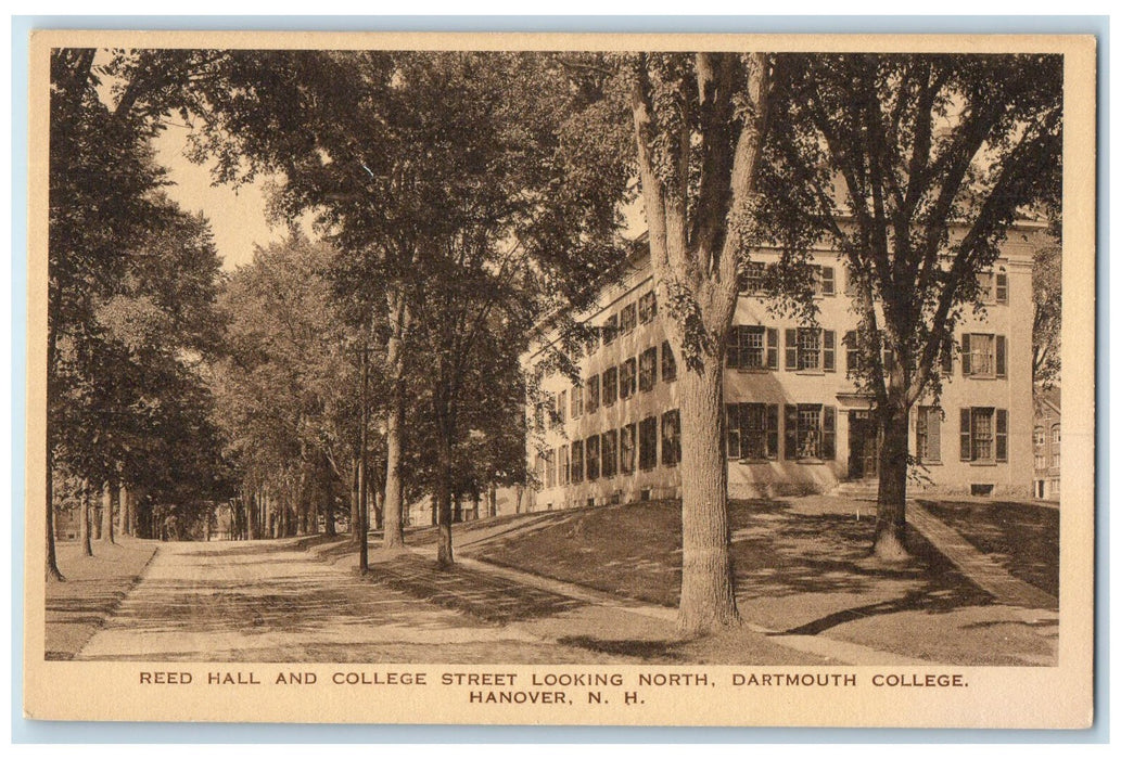 c1940s Reed Hall And College Looking North Dartmouth College Hanover NH Postcard