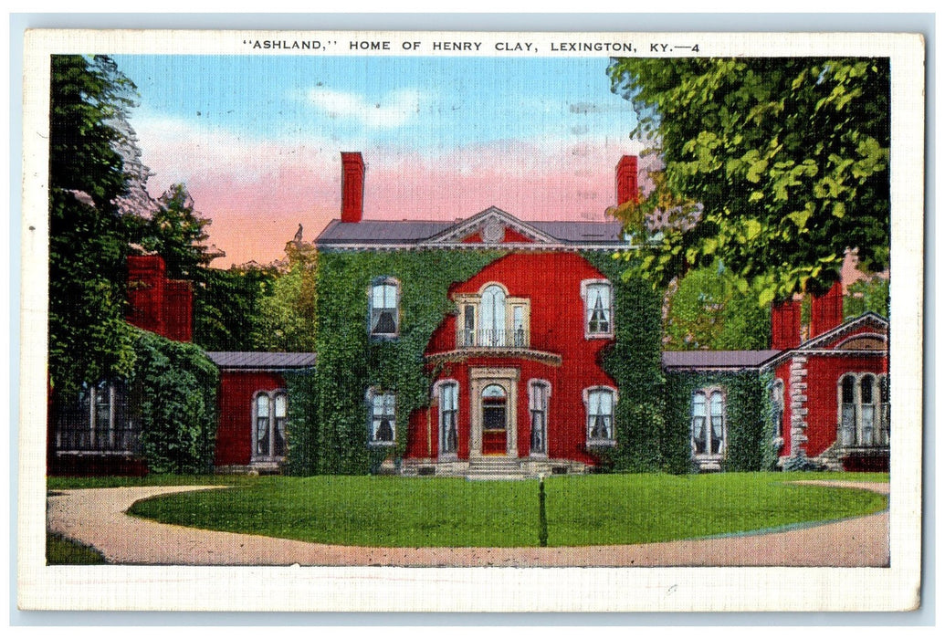 1942 Ashland Home Of Henry Clay Kentucky Lexington Kentucky KY Posted Postcard