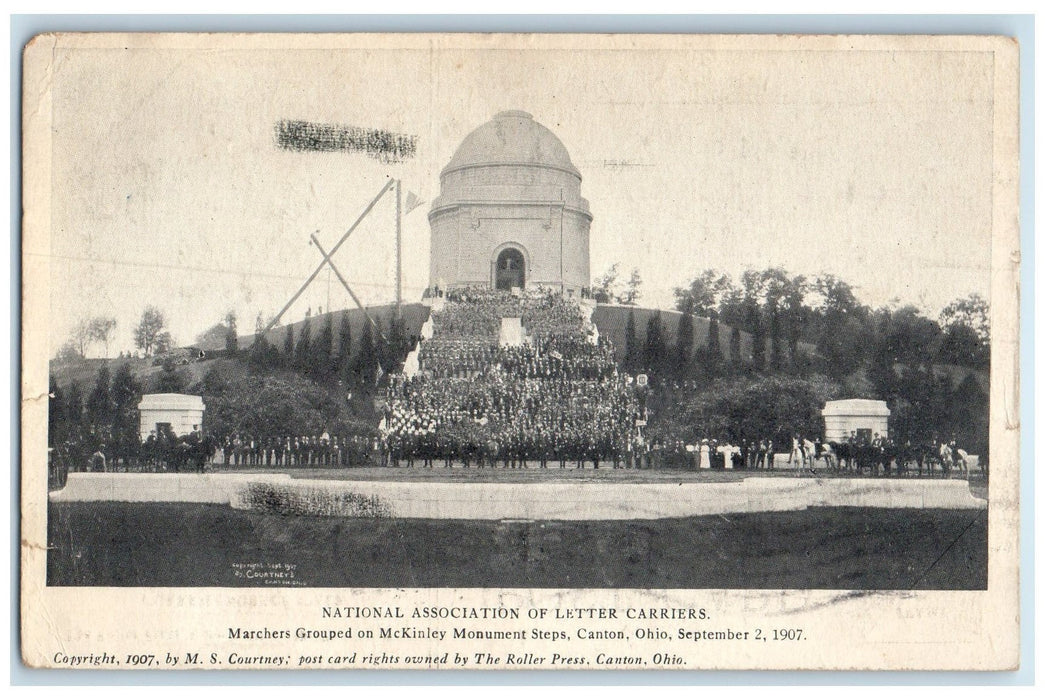 1907 National Association Of Letter Carriers Marchers View Canton Ohio Postcard