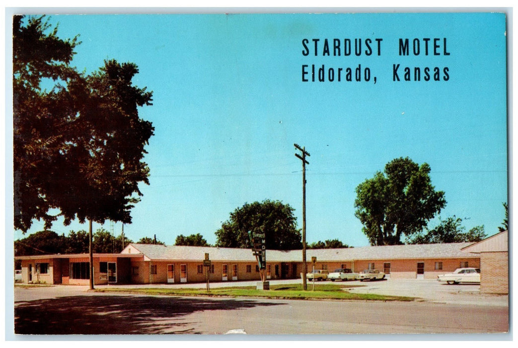 c1960's Stardust Motel Restaurant Exterior Eldorado Kansas KS Unposted Postcard