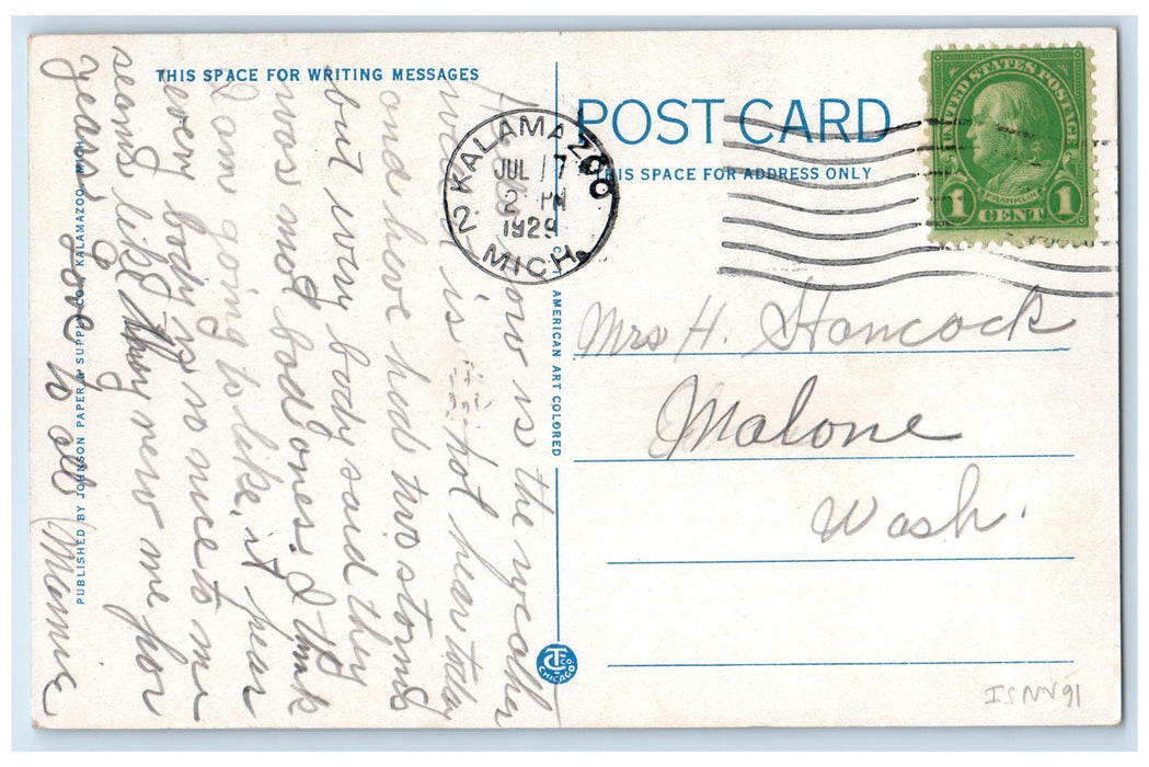 1929 Post Office Public Library Buildings Multiview Kalamazoo Michigan Postcard