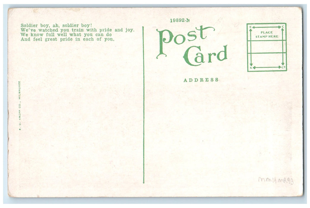 c1910's Post Office Camp Grant Soldiers In Line Rockford Illinois IL Postcard