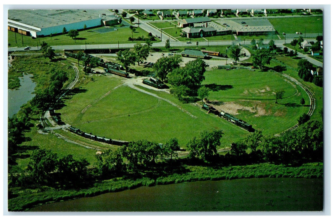 c1960's Aerial View Of National Railroad Museum Green Bay Wisconsin WI Postcard