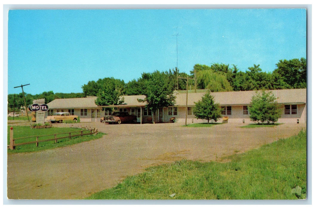 c196's Jo-Mart Motel And Steak House Restaurant Roadside Denison IA Car Postcard