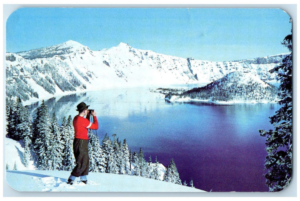 c1960's Wizard Island Adds To The Picturesque Crater Lake Oregon OR Postcard