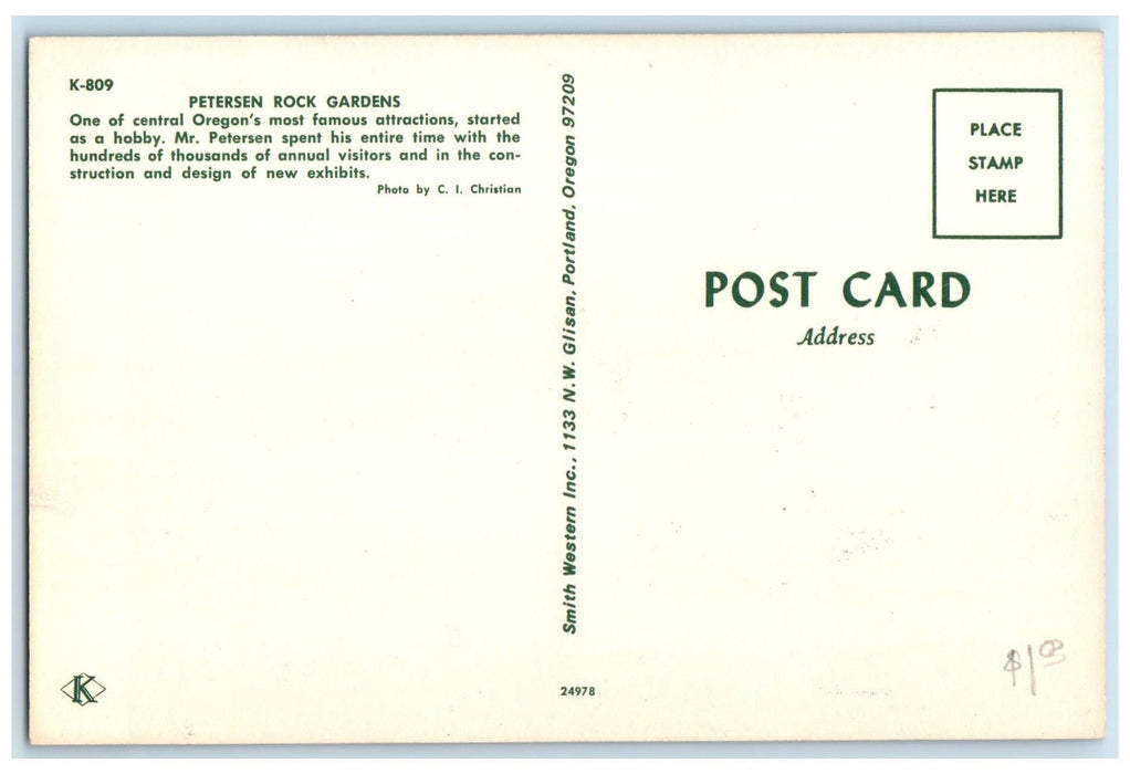 c1960's Peterson Rock Gardens Streetview Portland Oregon OR Unposted Postcard