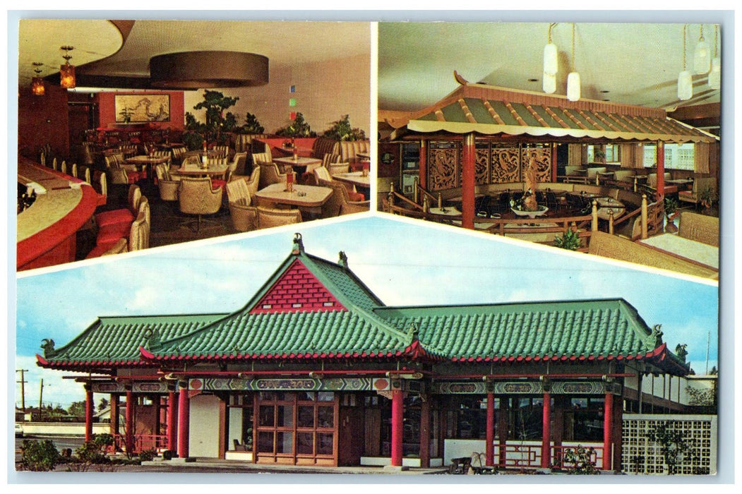 c1960's Chinese Gardens Restaurant Exterior Portland Oregon OR Unposted Postcard