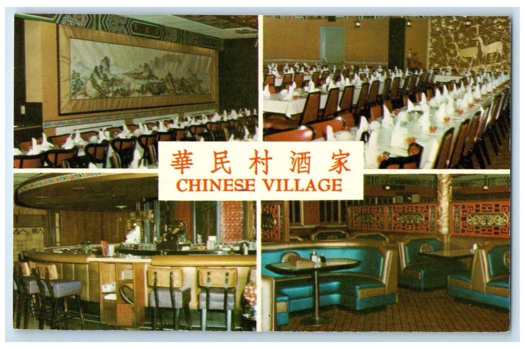 c1960's Chinese Village Restaurant Interior Portland Oregon OR Unposted Postcard
