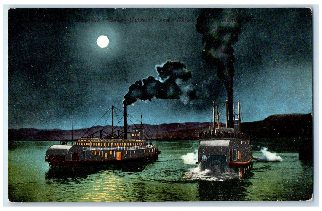 c1910's Steamers Bailey Gatzert And Dalles Columbia Portland Oregon OR Postcard
