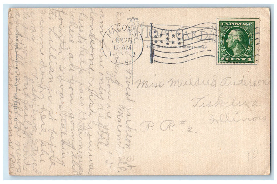 1913 McDonough County Court House Exterior Roadside Macomb Illinois IL Postcard