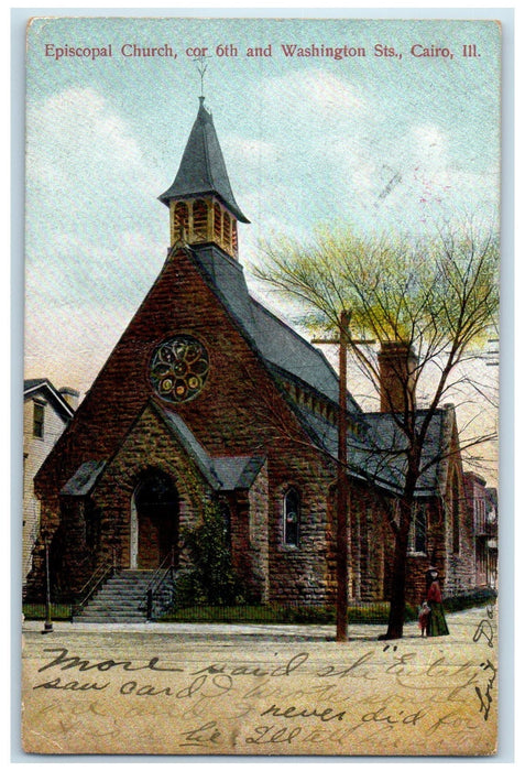 1911 Episcopal Church 6th And Washington Exterior Cairo Illinois IL Postcard