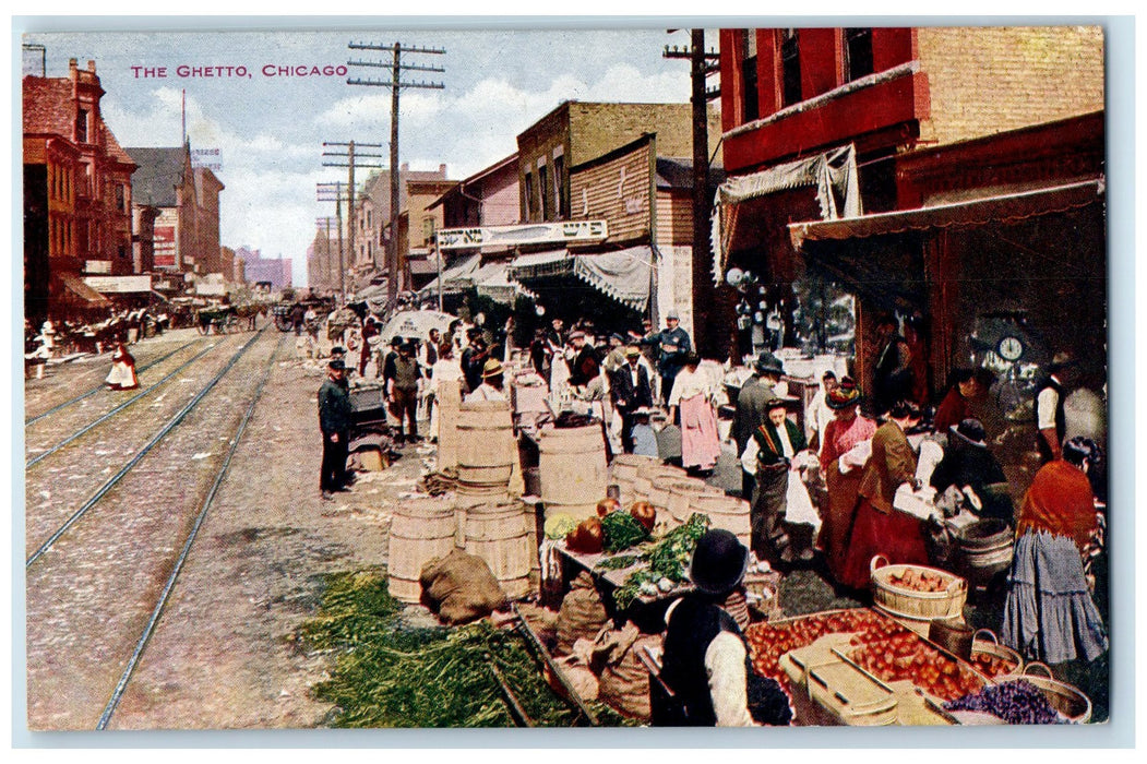 c1910's The Ghetto Market Railroad Scene Chicago Illinois IL Unposted Postcard