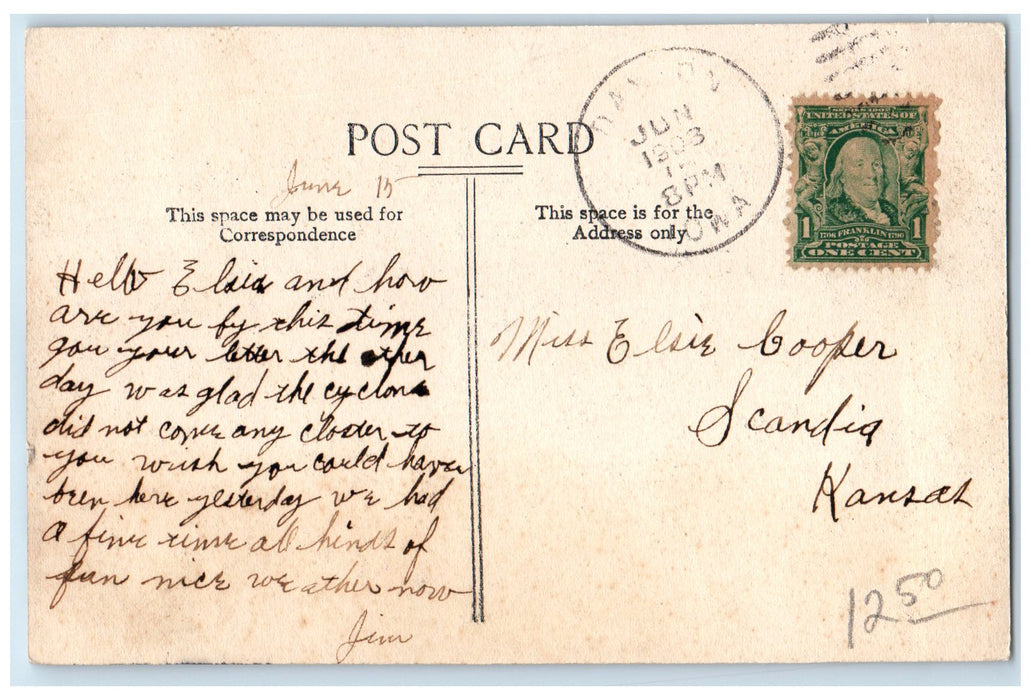 c1905's View Of Main Street Buildings And Shops Dayton Iowa IA Unposted Postcard