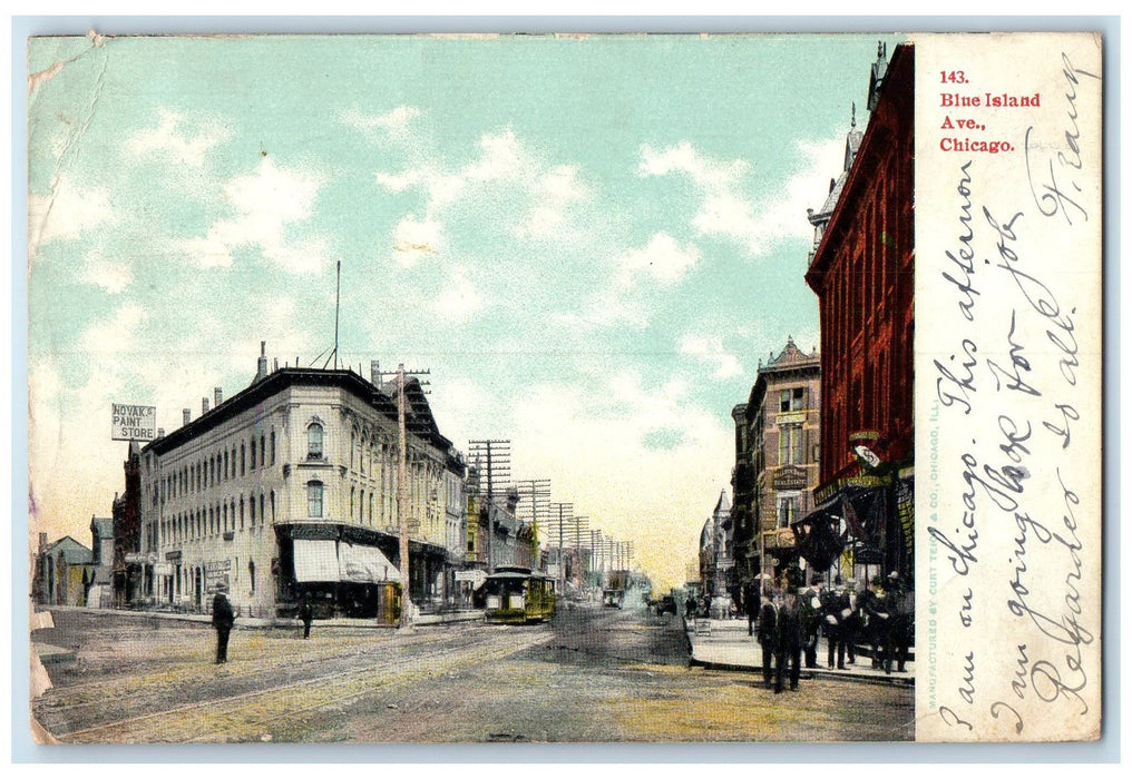 1907 Blue Island Avenue Trolley Car Shops Buildings Chicago Illinois IL Postcard