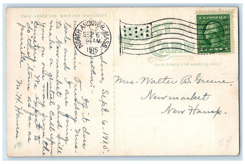 1915 First Sutton Mill Oldest Woolen Mill Andover Massachusetts MA Tree Postcard