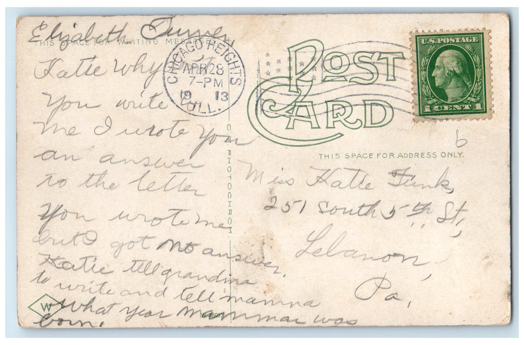 1913 West End Avenue Looking North By Night Chicago Illinois IL  Moon Postcard