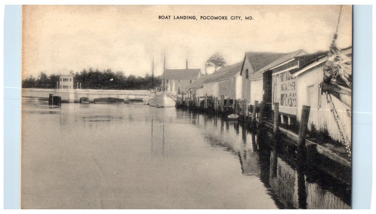 c1910's Boat Landing Harbor Boat Scene Pocomoke City Maryland Unposted Postcard