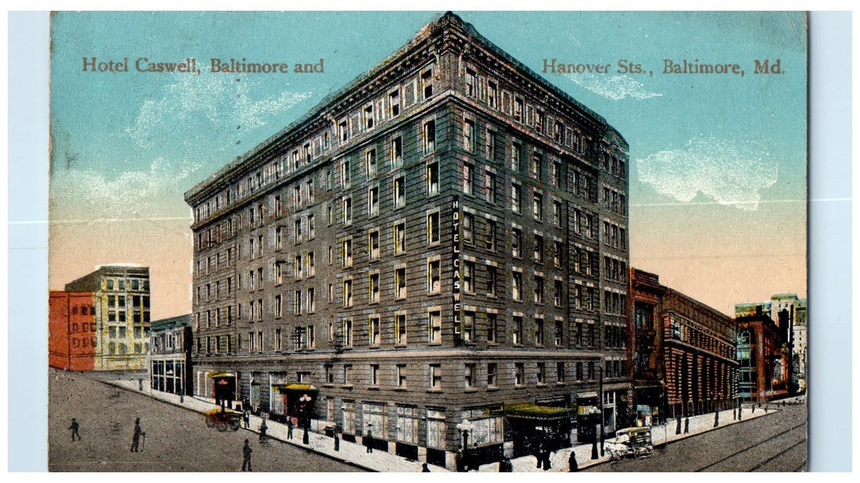 1912 Hotel Caswell Baltimore And Hanover Streets Baltimore Maryland MD Postcard
