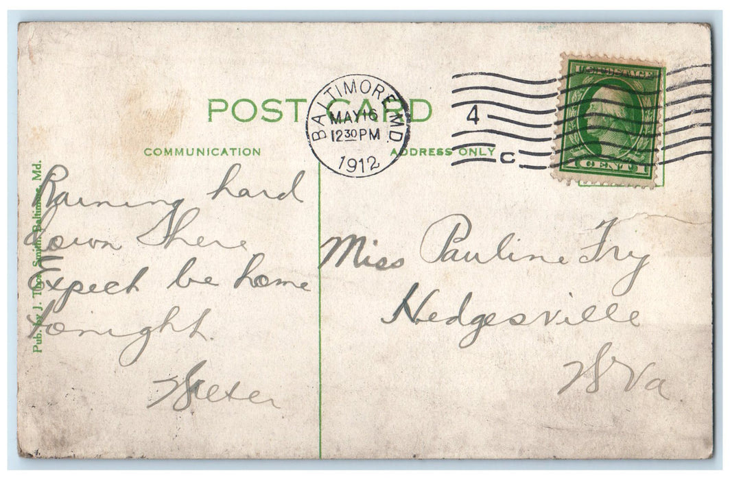 1912 Hotel Caswell Baltimore And Hanover Streets Baltimore Maryland MD Postcard