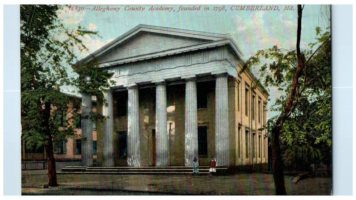 1909 Alleghany County Academy Exterior Cumberland Maryland MD Posted Postcard