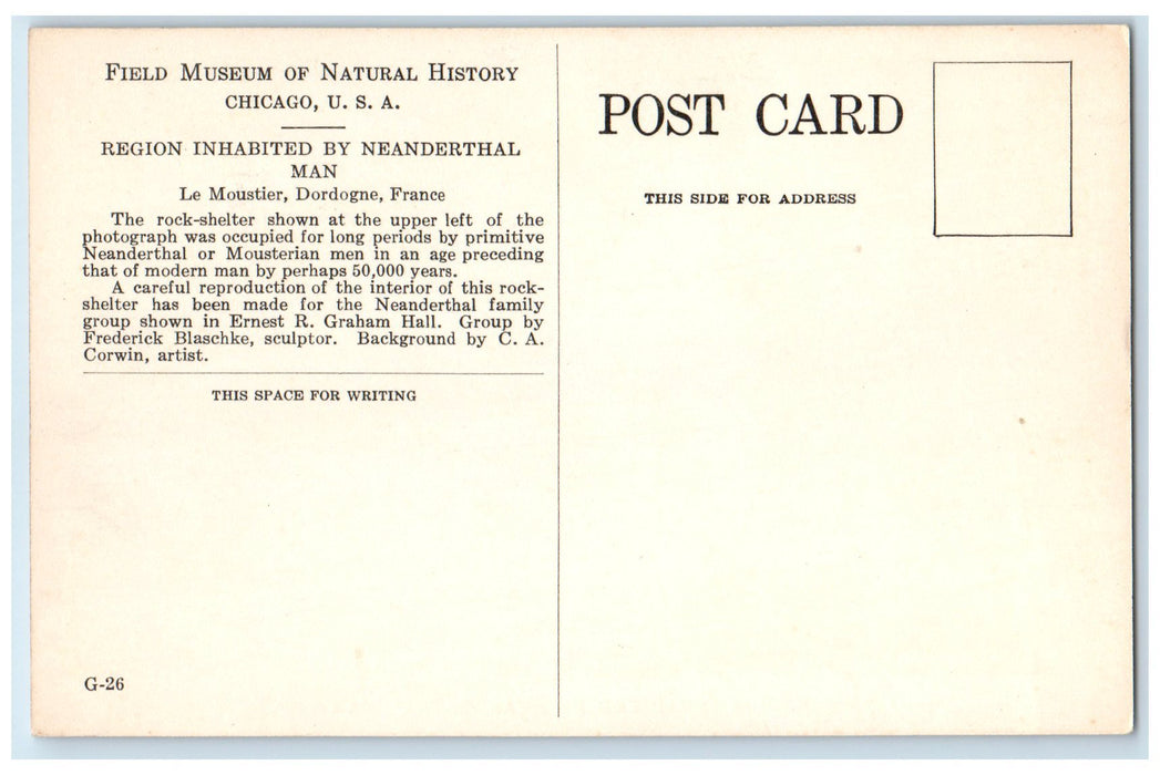 c1940s Field Museum Of Natural History Rock-Shelter Chicago Illinois IL Postcard